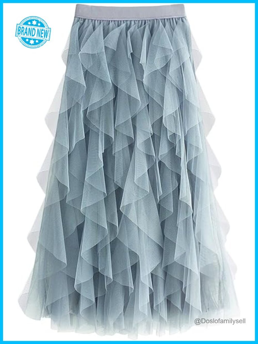 Tulle Skirts Women Long Tutu Fairy Tiered A Line Mesh Elastic Waist Maxi Skirt